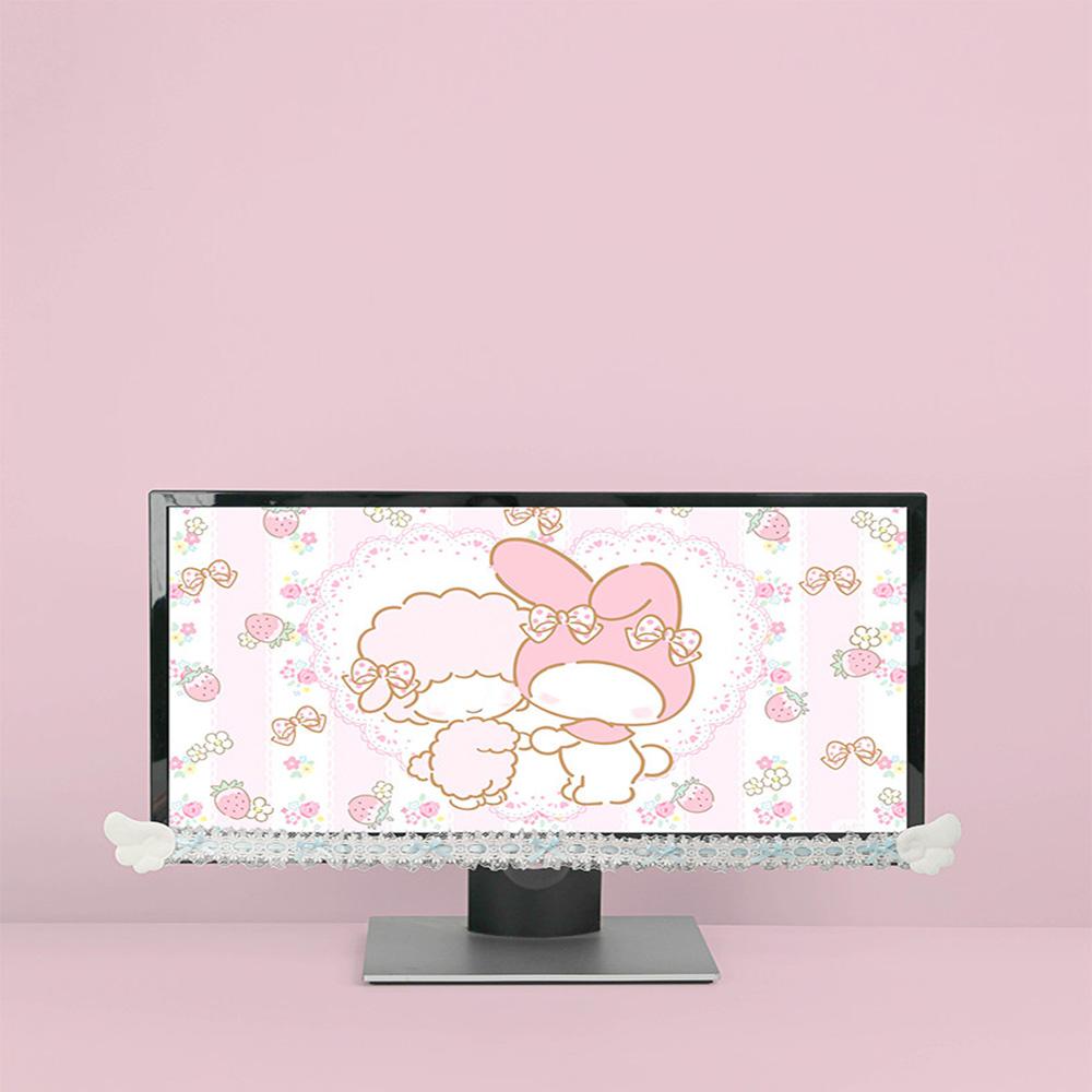 Tela de Computador Laço Decorativo Renda Adesivos Decorativos para Monitor de Computador Moldura para Sala de Jogos Ornatos Decorativos para Tela de Exibição