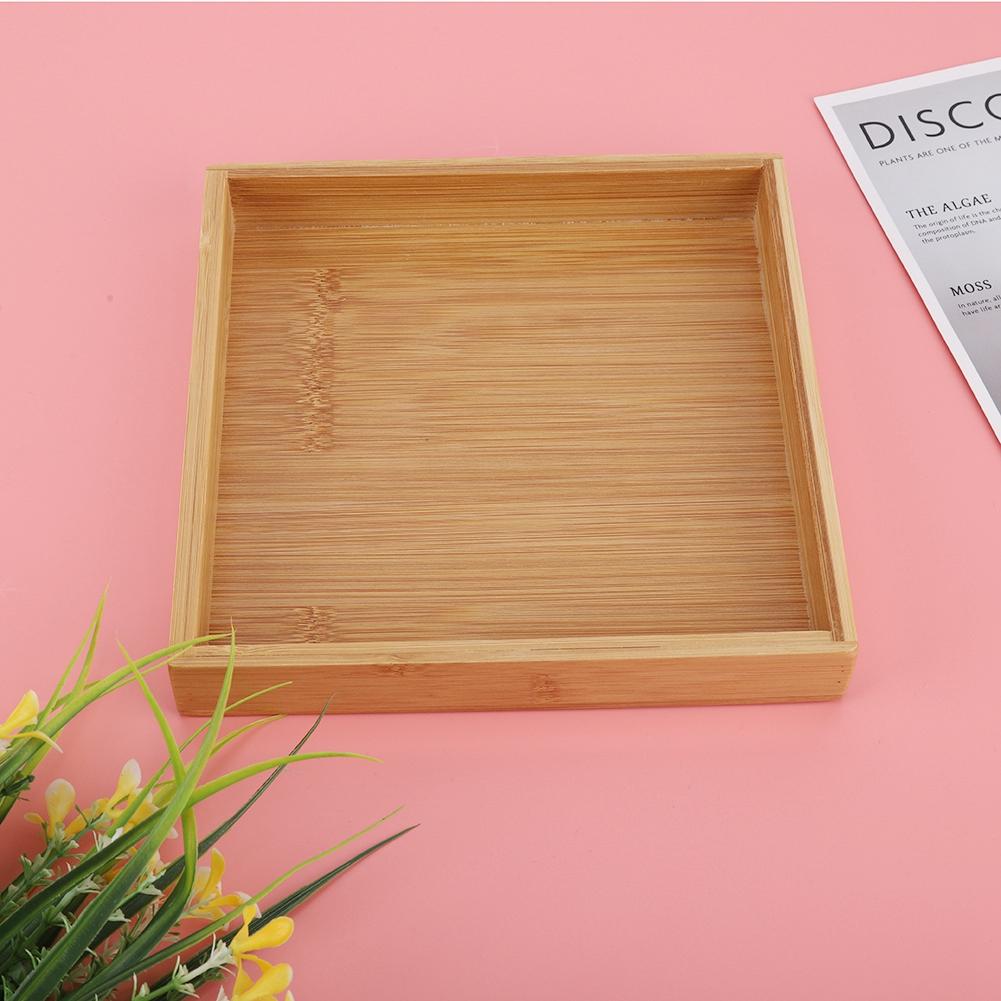 Japanese Style Rectangular Fruit Tea Food Serving Tray for Restaurant Home (19.3*19.3*3cm)