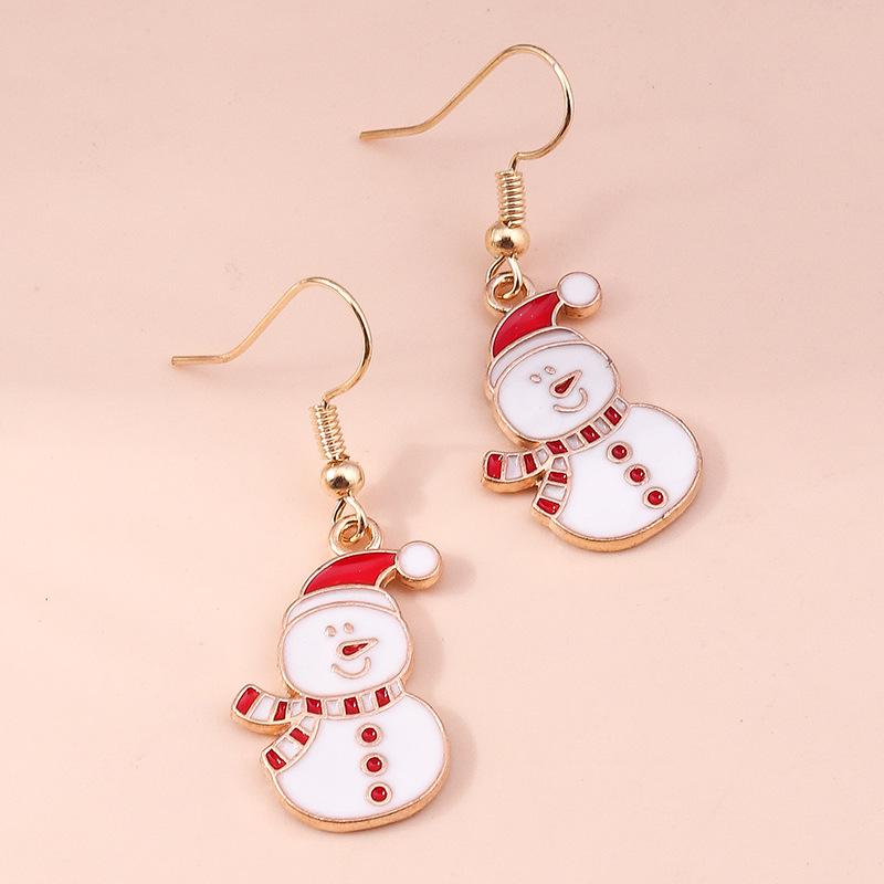European and American Christmas Earrings: Santa, Tree, Snowman, Snowflake, Gloves