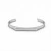 18K Gold Stainless Steel Open Bangle - Women's Geometric C-Shaped Minimalist Bracelet for Commuting