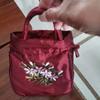 Leaf Hanfu Drawstrings Bag Ethnic Style Small Purse Wallet Retro Embroidery Flower Handbag  Daily