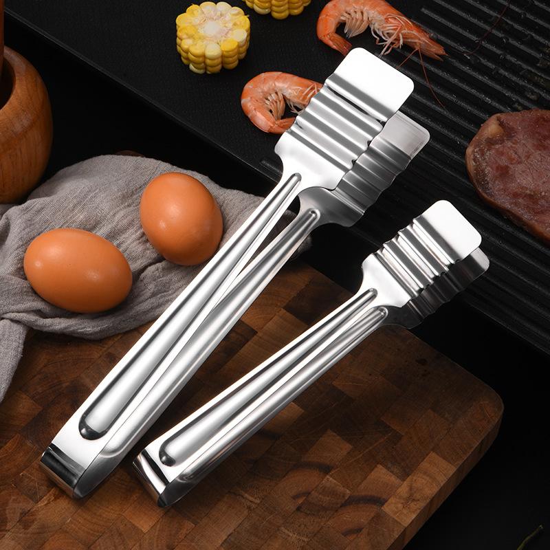 1pc  Stainless Steel Food Tongs Barbecue Non-Slip Non-Stick Steak Clamp Cooking Tool BBQ Food Tongs Kitchen Accessories