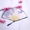 Vintage Bamboo Silk Women's Folding Fan - Portable Dance Gift