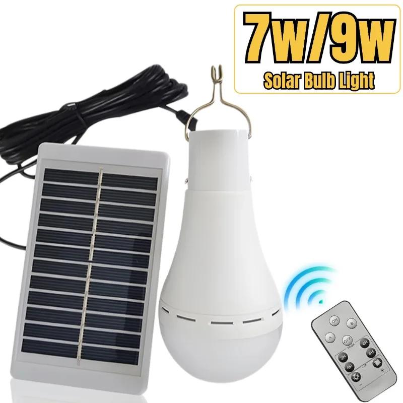 Solar Light with Panel USB Charged Hanging Emergency Sunlight Powered Lamp Outdoor Indoor House Solar Bulb Light Solar Panels