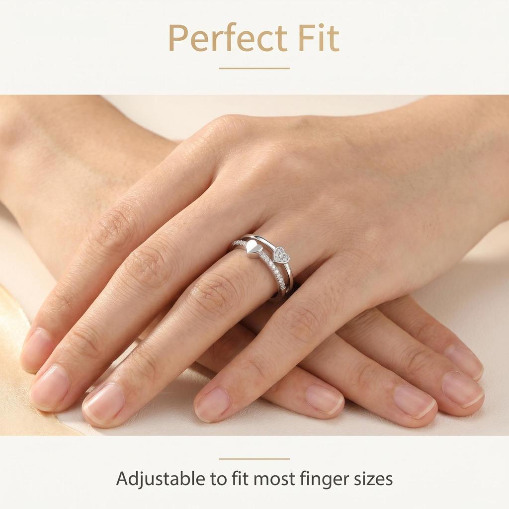 Luxury Copper Ring Shining Zircon Heart For Women Cassic Wedding Engagement Wedding Bands Fine Jewelry Gift