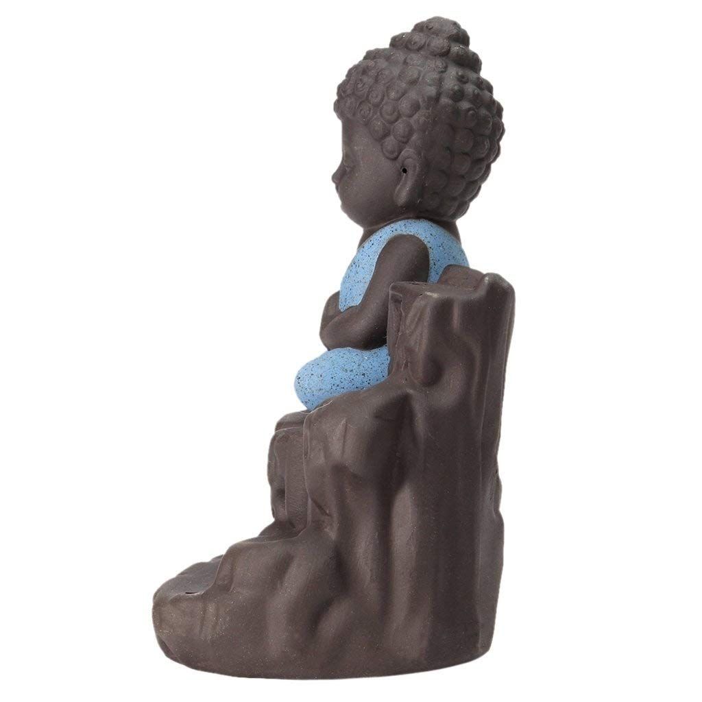 CraftIndia Meditating Monk Buddha Smoke Backflow Cone
