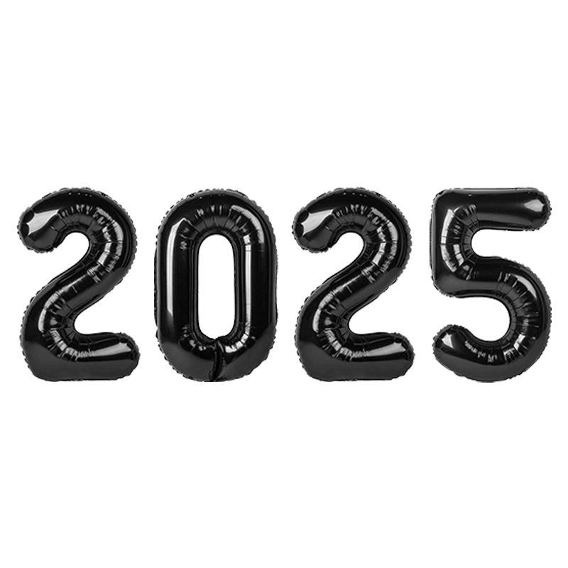 Digital Balloon 2025 Aluminum Film Set New Year'S Decoration Arrangement 16 Inches 32 Inches 40 Inches Digital Combination Independent Packaging