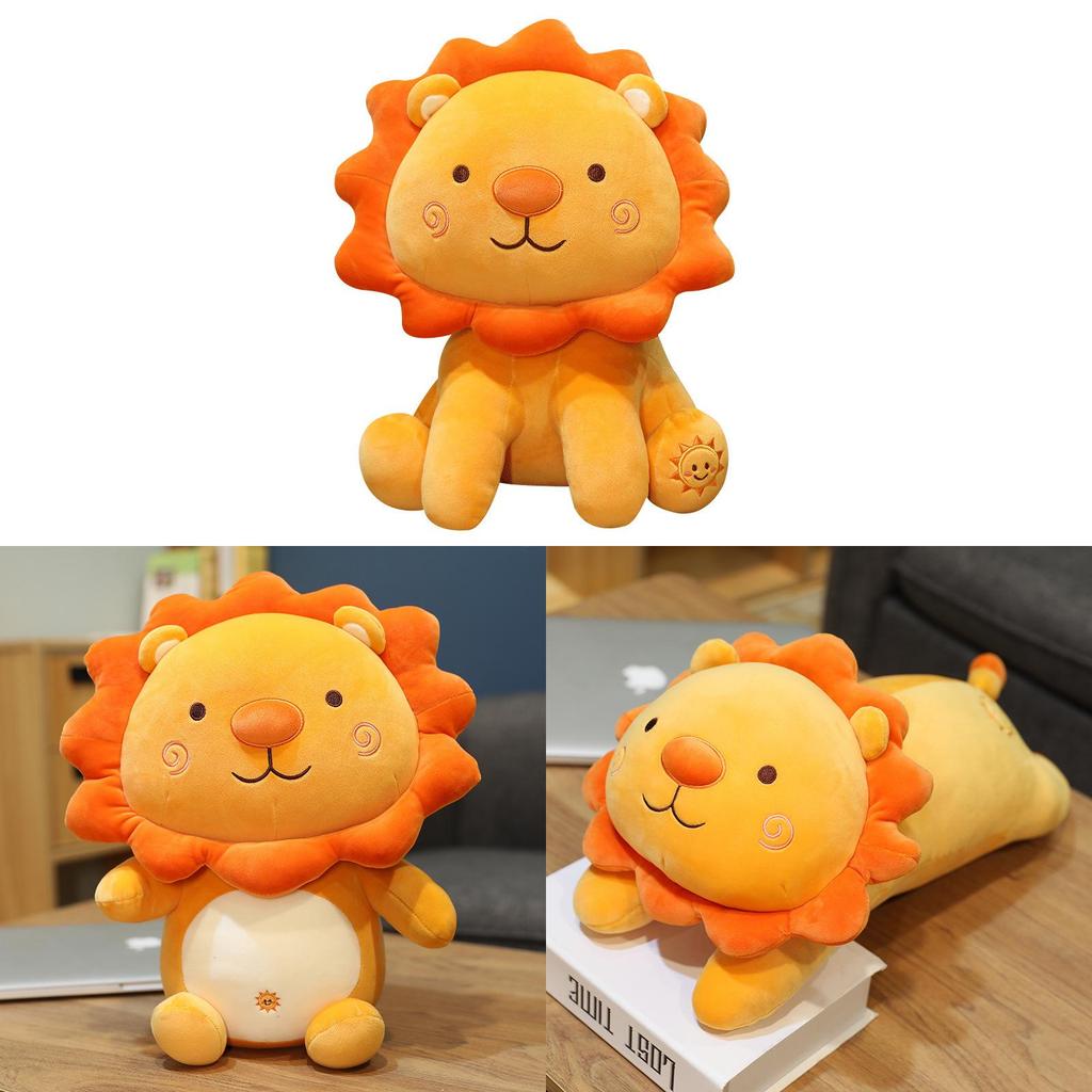 Plush Lion Toy For Girls With Pp Cotton Filling Kids Bed Decor