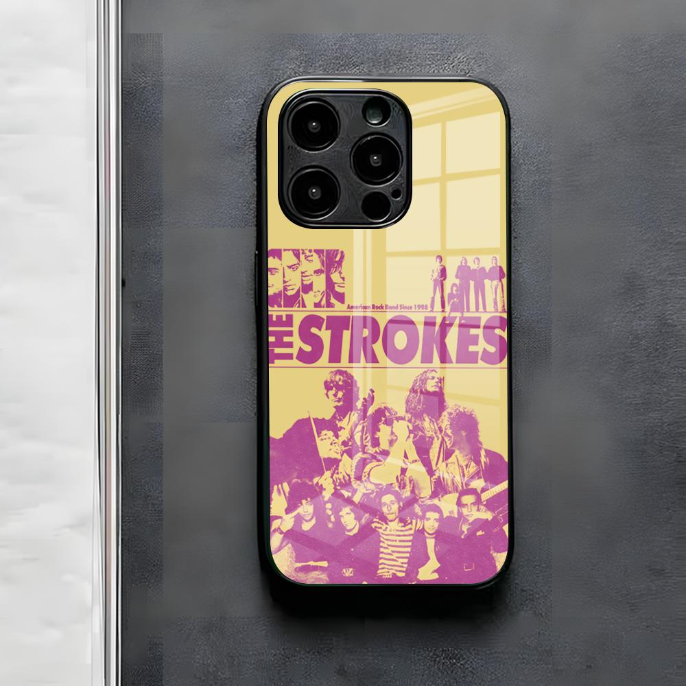 Band The S-strokes Phone Case For IPhone 17 Air 16 E Pro Max 15 14 13 Mini 12 Pro 11 Max Plus Black Glass Cover