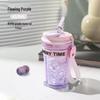 GOOM Color-Blocked Stainless Steel Coffee Tumbler with Straw (Random Color Shipping)
