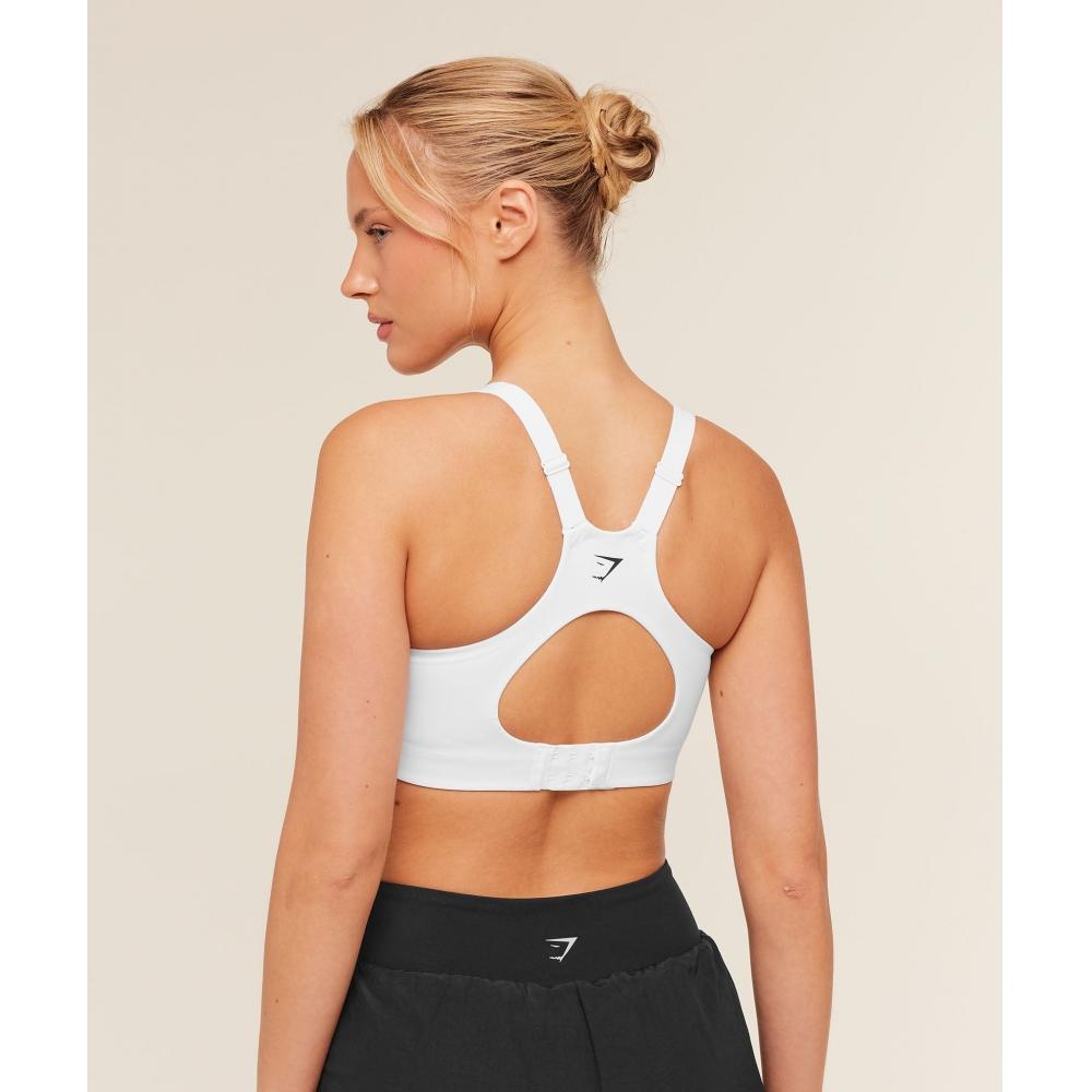 Gymshark High Support V Neck Sports Bra Gs White B3b3l Wb57