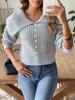 Women's short wool top, pearl beaded navy collar sweater, cross-border European and American women's clothing autumn and winter pullover sweater