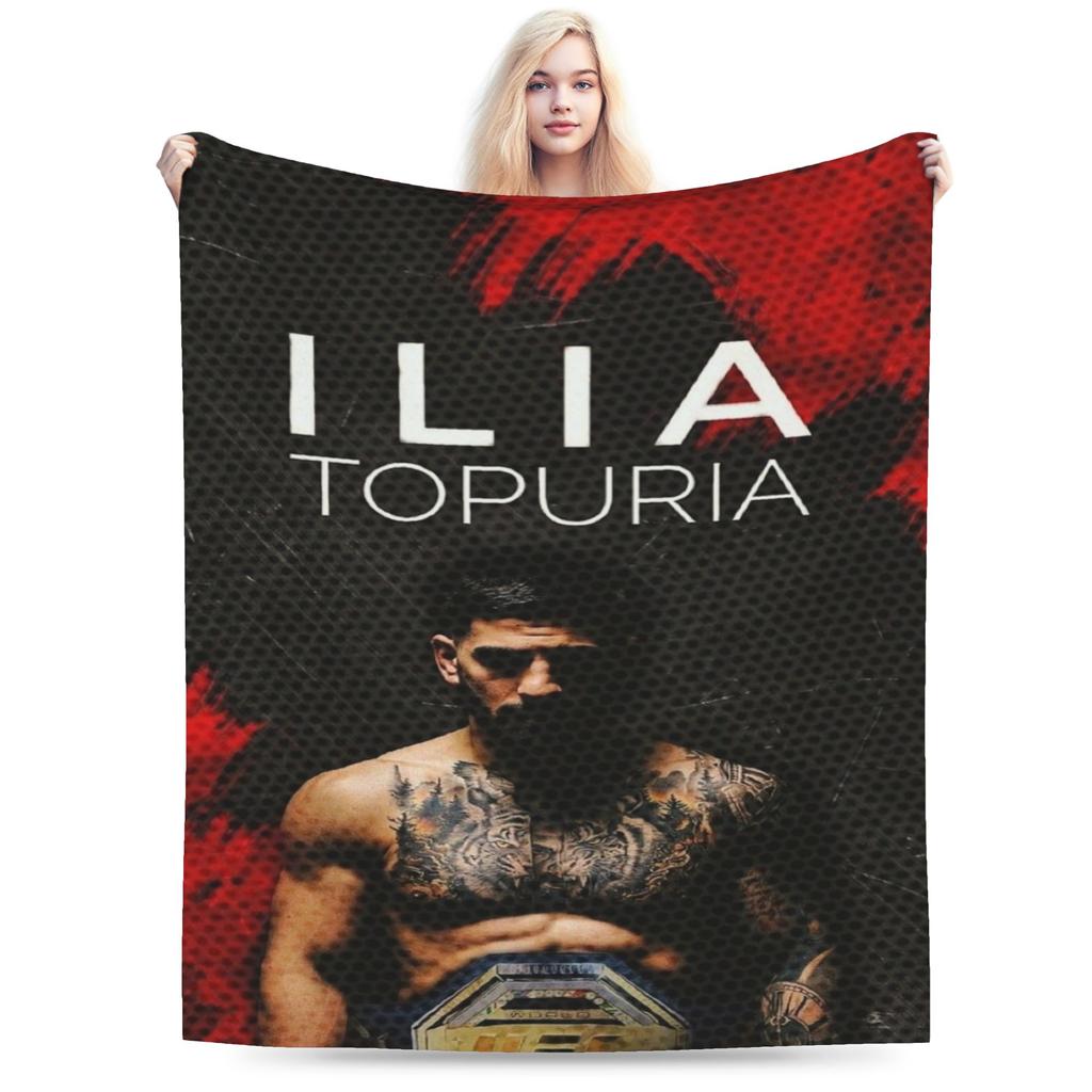 Ilia Topuria Lucha Libre Luchador Cosas Mantas Forro Polar Ultra Suave Mantas de Tiro Colcha Cómoda