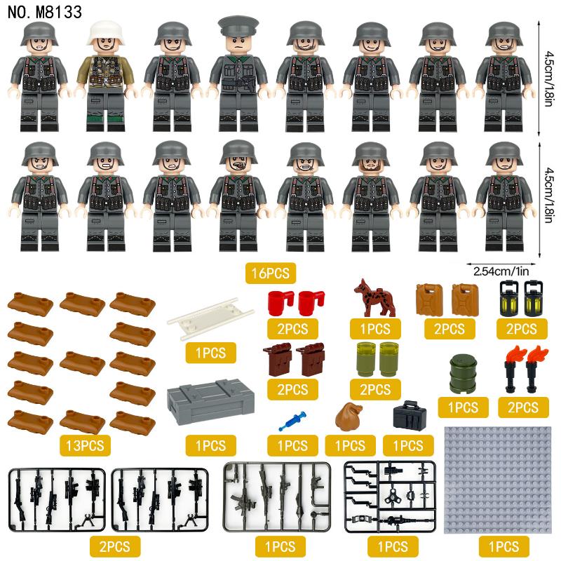 Weltkrieg II Militär Serie Battlefield Medical Corps Soldat Baustein Spielzeug