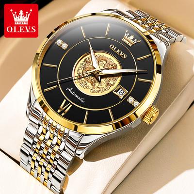 Nieuw top herenhorloge Fashion Diamond Dragon Relief volautomatisch mechanisch horloge