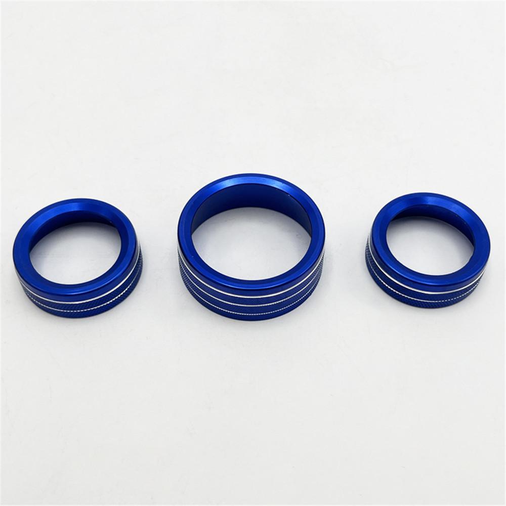 3pcs Air Conditioning Audio Switch Decor Ring Red Fit For Dodge Durango 300/300s