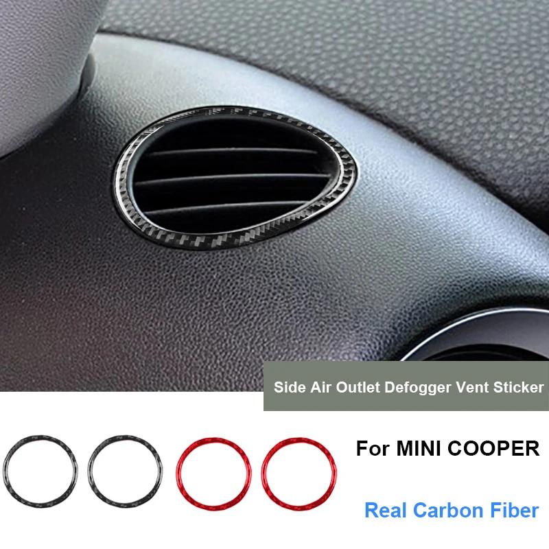 For Mini Cooper Hardtop R56 Clubman R55 Convertible R57 Car Interior Auto Side Air Outlet Defogger Vent Carbon Fiber Stickers