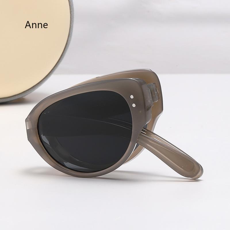 Retro Cat Eyes Foldable  New High-end Fashion-proof Sun Protection And Ultraviolet Narrow Frame Sunglasses gafas de sol