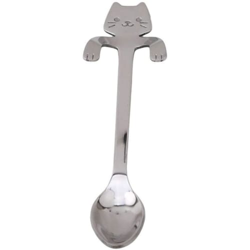 

PULABO 1 Piece Cat Spoon, Coffee Teaspoon, Mini Long Cute Kitten Stirring Spoon, Stainless Steel Hanging Teaspoon for Mixing Milkshakes, Desserts, and