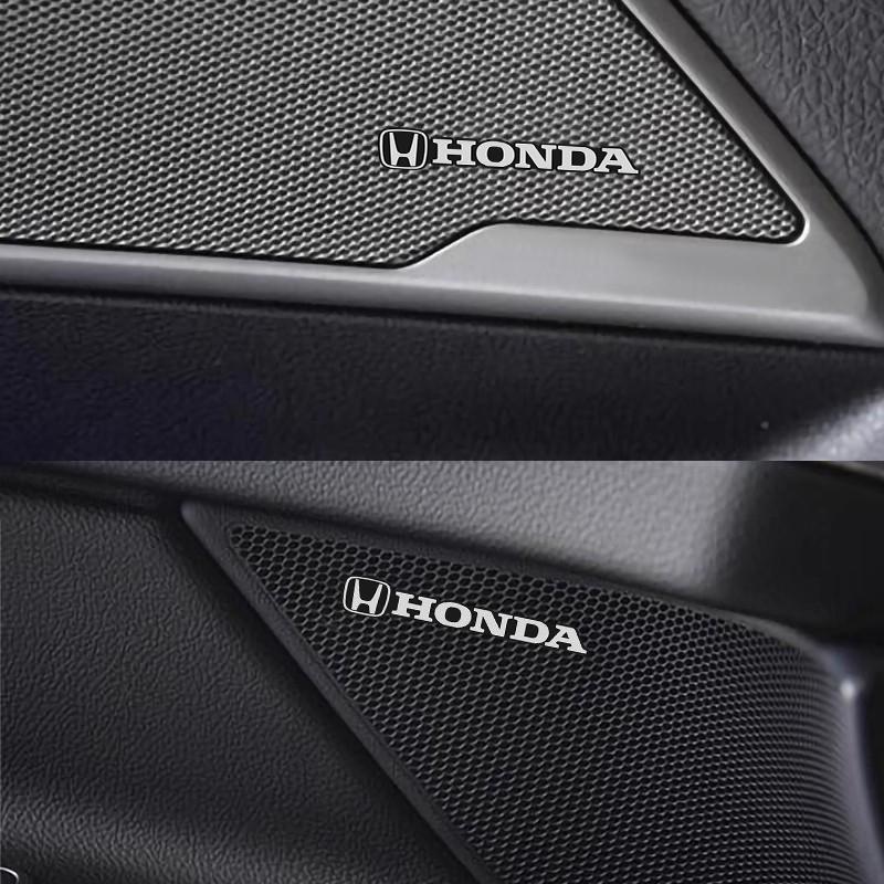 wsdh6 10Pcs Aluminum Car Audio Emblem Sticker Speaker Decoration For Honda Civic Fit Jazz Accord Pilot CRV Odyssey Passport City HRV