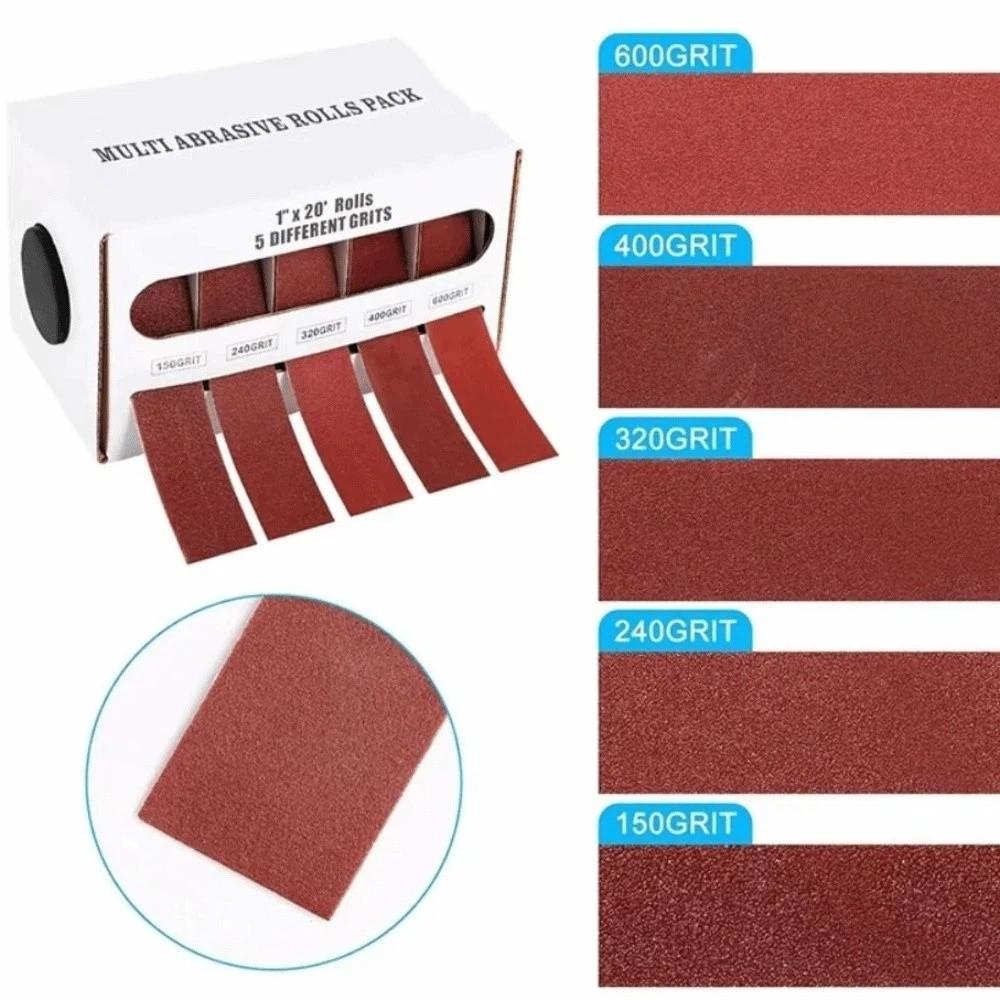 4/5/6 rolls with Dispenser Cloth Rolls Metal Emery Cloth Alumina Sandpaper Wall Surfaces