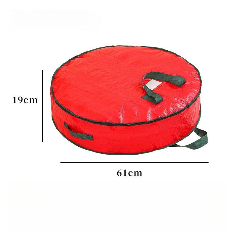 

1pcs Multifunctional Round Storage Bag Large Capacity Zippered Dustproof Christmas Wreath & Gift Organizer