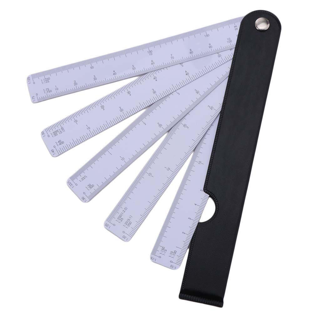 Drawing Tools Foldable Rulers 5 Blades Scale Ruler Fan Shape Scale Ruler Engineering Architects