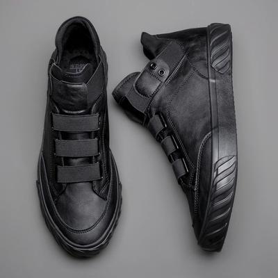 Chaussures en cuir pour hommes, mocassins confortables, tendance coréenne, mode britannique, montantes