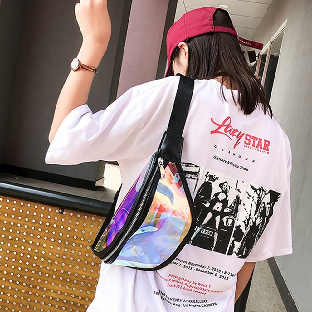 Waist Packs Transparent Waist Bag Laser Fanny Pack Woman Waist Packss Men Bag Shoulder Backpack