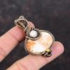 Scolecite Gemstone Pendant Copper Wire Wrapped Jewelry Natural Rainbow Moonstone Pendant Handmade Pendant Dainty Copper Jewelry Wedding Gift
