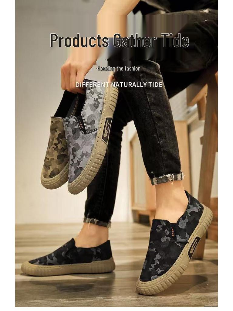 Men's Summer Breathable Slip-On Canvas Shoes - Casual & Comfortable