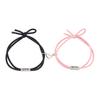 Yousheng 1 Pair Magnetic Bracelet Heart-shaped BFF Letter Print Knotted Elastic Rope Adjustable Dress Up Gift Men Women Woven Bracelets Couple Jewelry