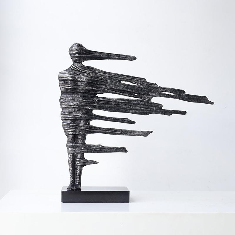 Walking in Wind Pedestrian Figures Sculpture Abstract Artwork Desk Decoration Ornaments Character Statue Room Aesthetic Decor