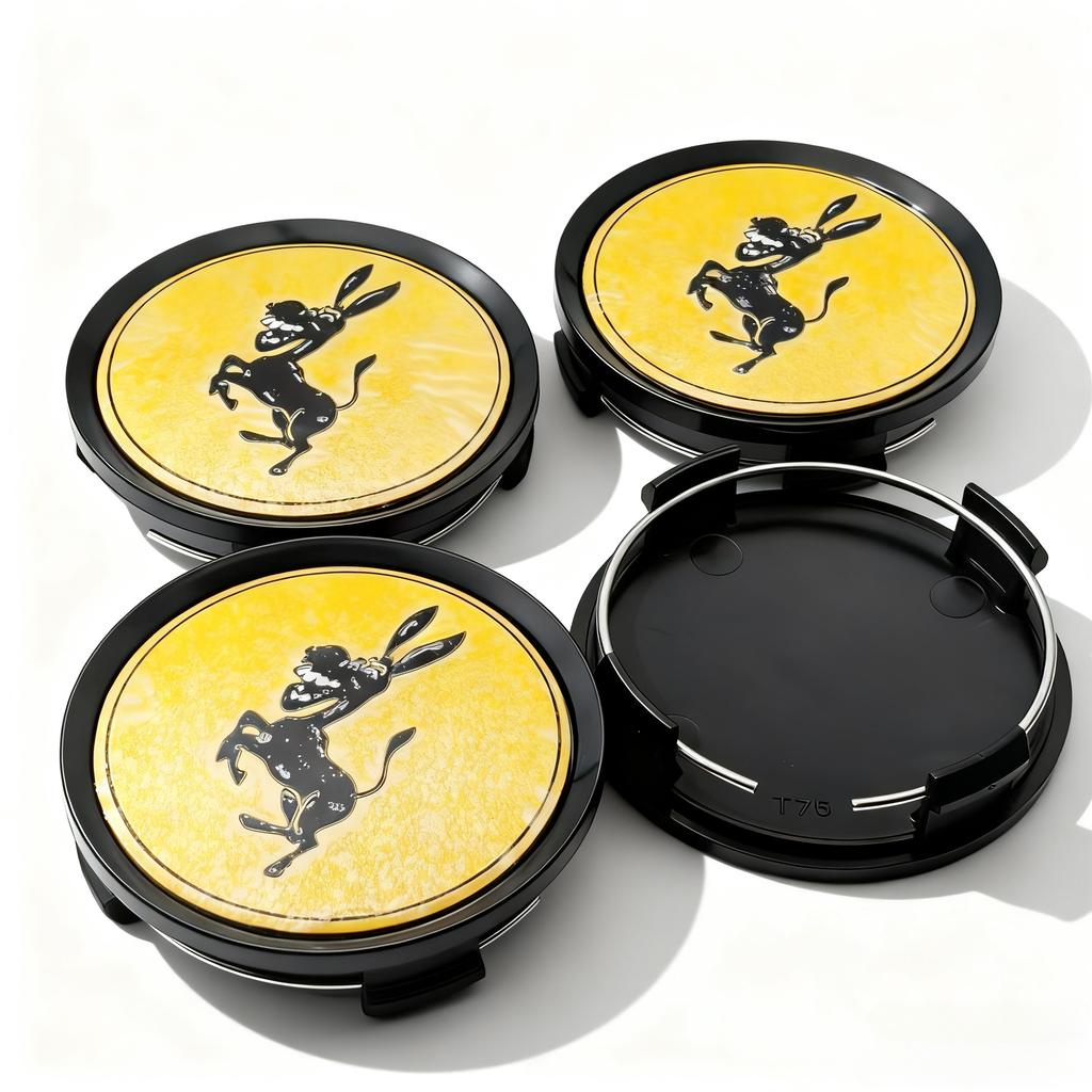 AAYP1 4pcs Donkey Logo Emblem Badge Car Wheel Center Caps OD 74MM 69MM ID Car Wheels Hub Cap Rim Hubcaps Cover Replace Car Accessories