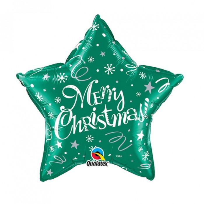 Qualatex Star-shaped Christmas Foil Balloon