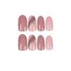 24pcs/Box Laser Full Cover Manicure Tool Oval Head False Nails Wearable Fake Nails Nail Tips