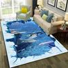 Interesting Starfish Shark Beach Ocean Element Carpet 3D Ocean Beach Visual Carpet Home Decoration Gift