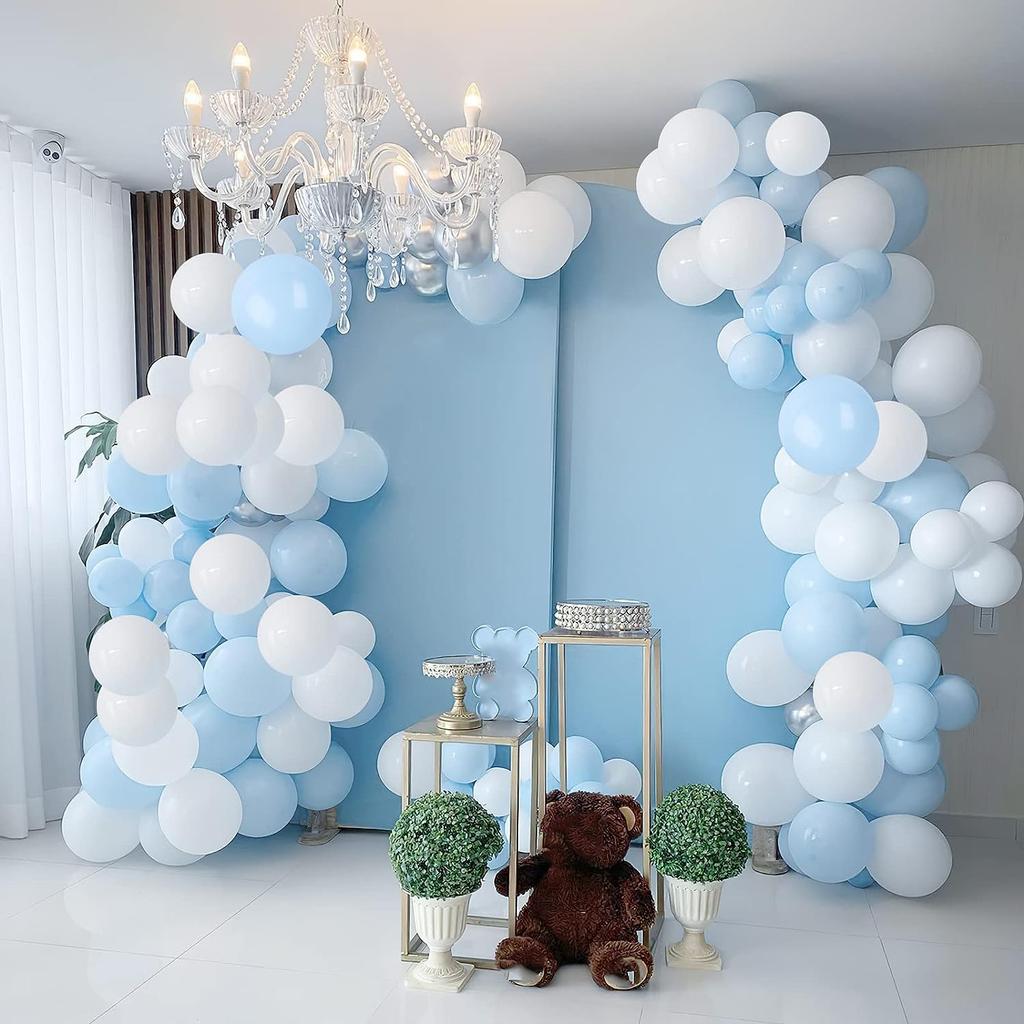 110PCS blue and white latex balloons, suitable for birthday, graduation ceremony, wedding, party decoration