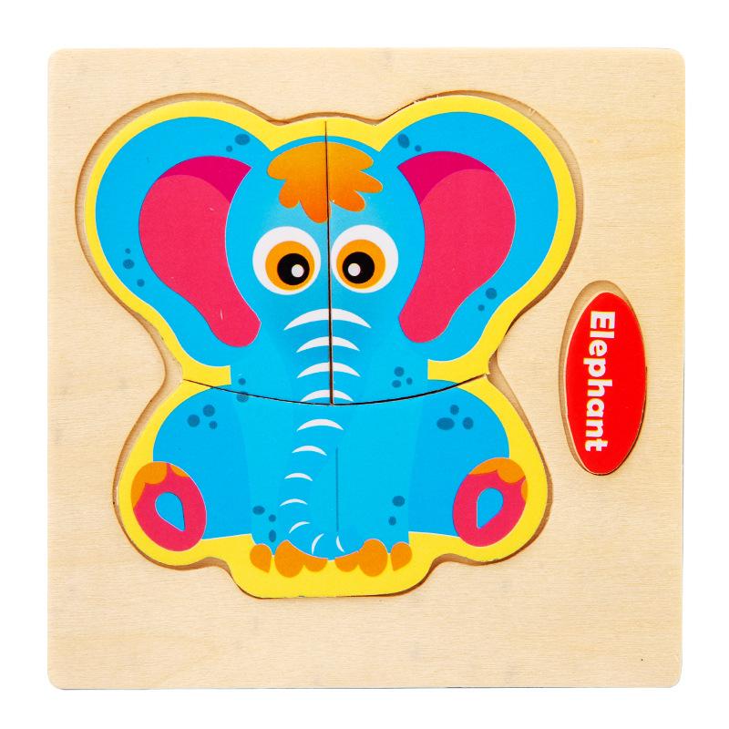 3D Cartoon Wooden Puzzle Toys for Early Education