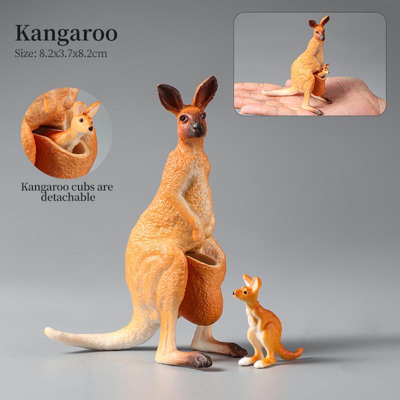Montessori Wild Animals Model Toy Set - Lion Elephant Antelope Action Figures Miniature Zoo Figurines Educational Kids Gift