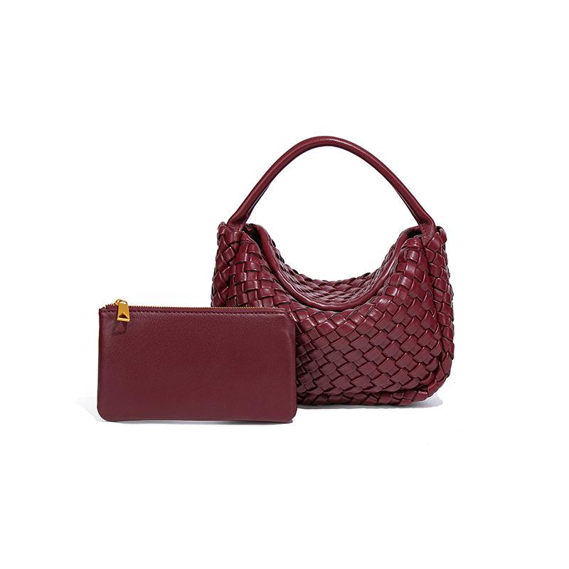 Fashion woven lunch box, dumpling bag, casual versatile single shoulder crossbody mother and child bag, trendy texture, portable ingot bag for women