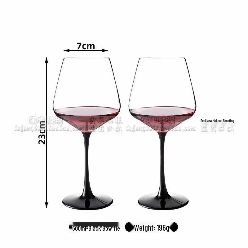 ZISIZ Red Bowtie Light Luxury Crystal Burgundy Wine Glass