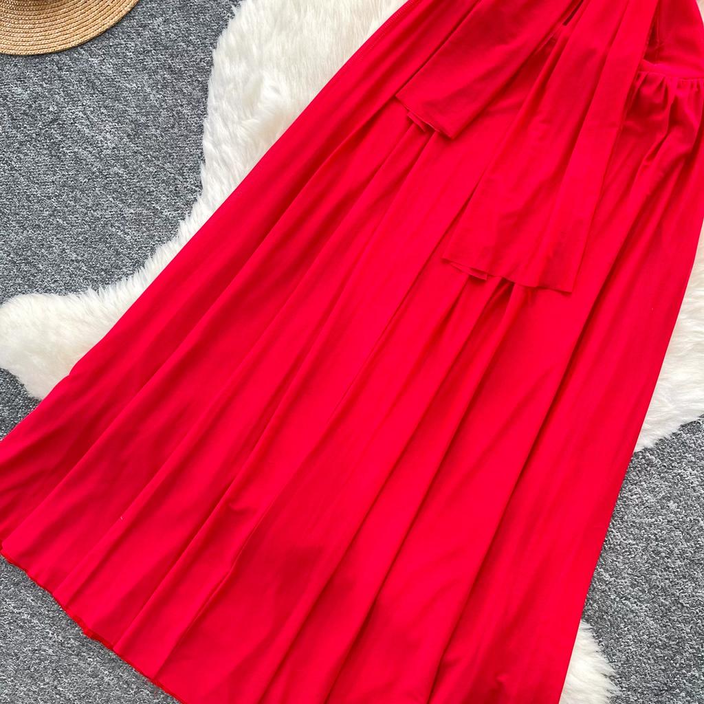 Summer V-neck Off Shoulder Strapless Mesh Midi-length Dresses Womens Sexy Halter Backless Buttons Deco Slim Beach Vacation Dress