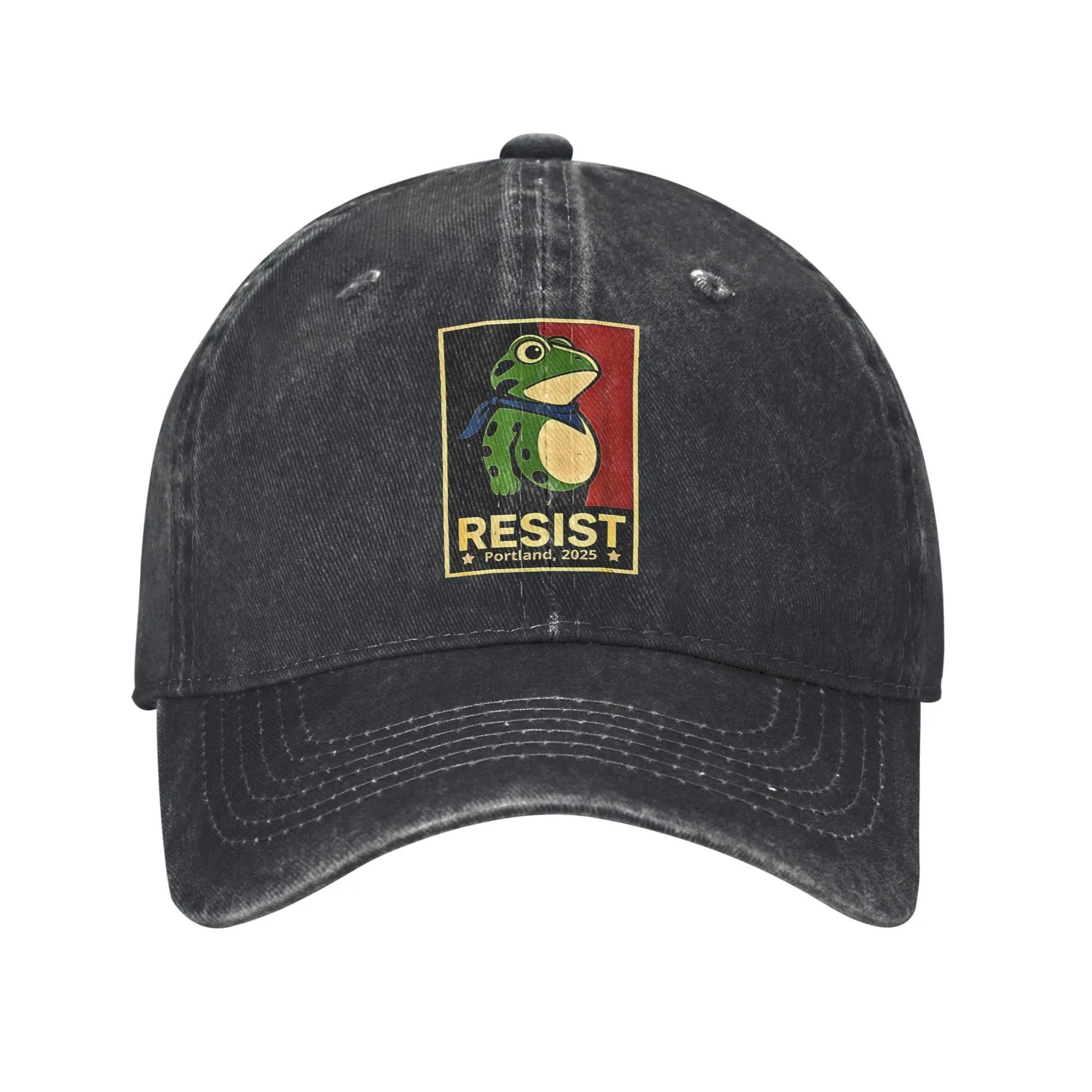 

Resist Portland Frog Protest Vintage Activist Resistance Baseball Caps Distressed Cotton Caps Hat Gift Headwear Fashion Adjustable