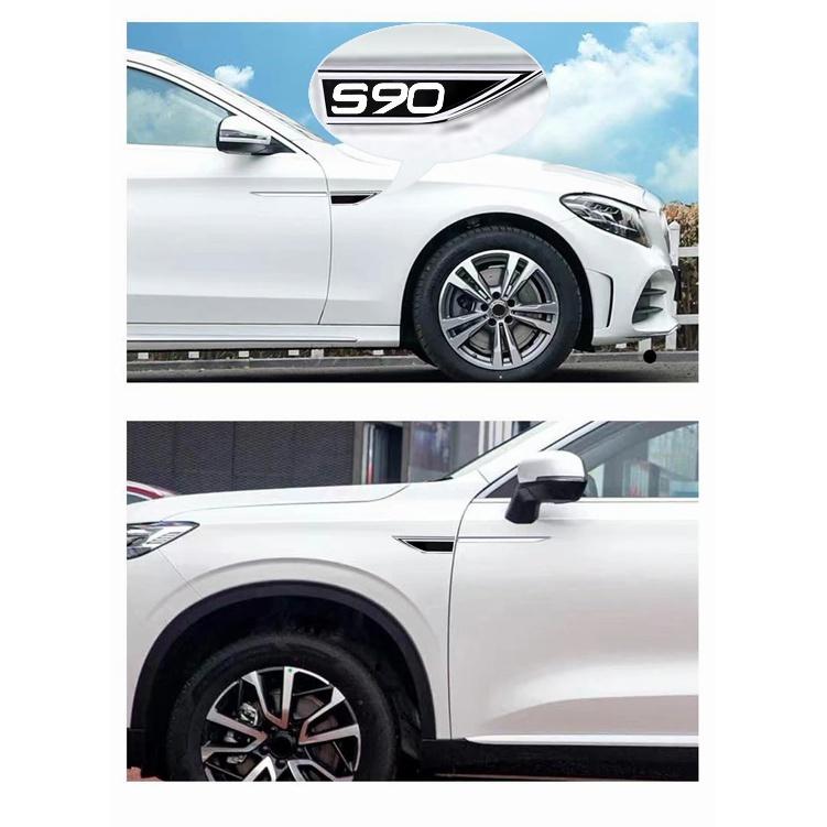 2 teile/satz Für Volvo S90 auto Kotflügel Metall Aufkleber Außen Dekorative Abziehbilder Änderung Auto Emblem Zubehör