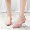 Women's Summer Low-Cut Pointed Toe Jelly Wedge Sandals with Non-slip Soft Mid-Heel Sole