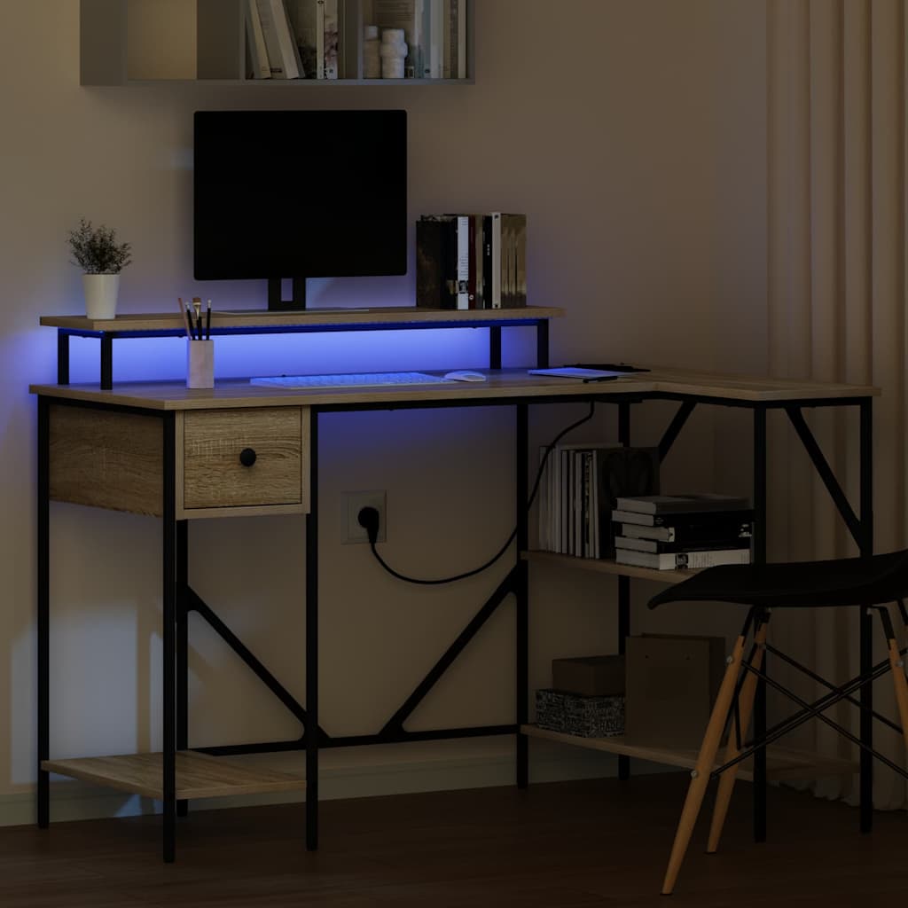 Desk Sonoma Oak Finish 120 x 79 x 86.5 cm Particleboard