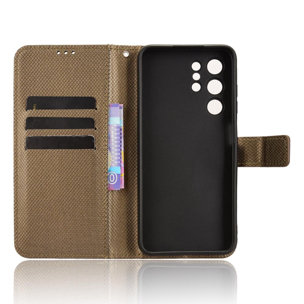 For Oukitel C61 Pro/Oukitel C61 Leather Wallet Case with Strap Diamond Texture Phone Cover