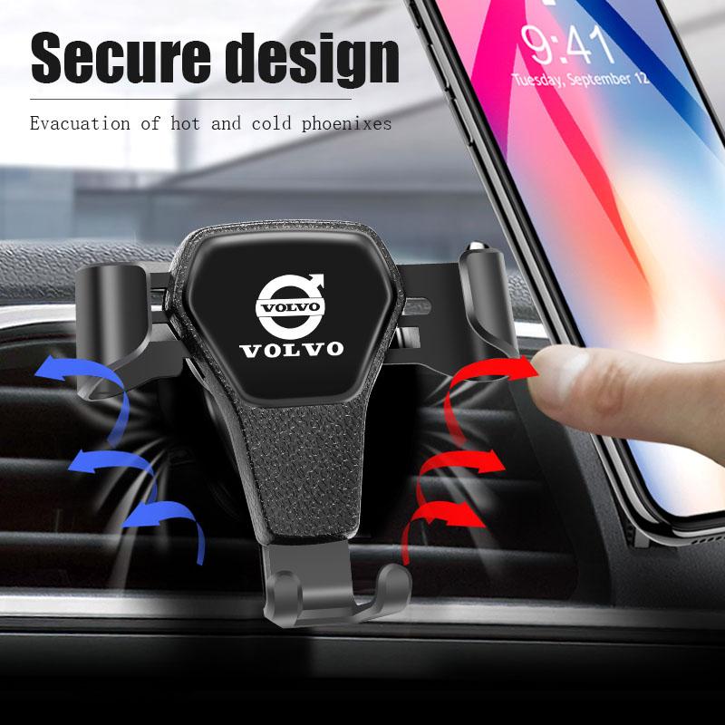 Air Outlet Gravity Phone Holder Car GPS Navigation Clamp Accessories For Volvo ES90 EC40 EX40 EM90 XC90 V90 V60 XC60 V40 S80 S60