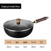 ZISIZ 28cm Cast Iron Stir-Fry Wok with Lid